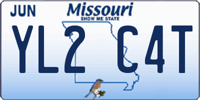 MO license plate YL2C4T