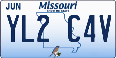 MO license plate YL2C4V