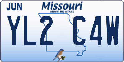 MO license plate YL2C4W