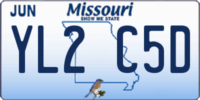 MO license plate YL2C5D