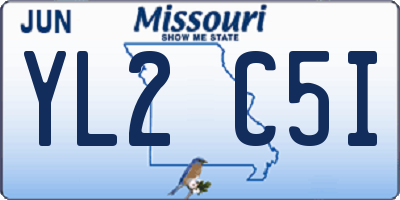 MO license plate YL2C5I