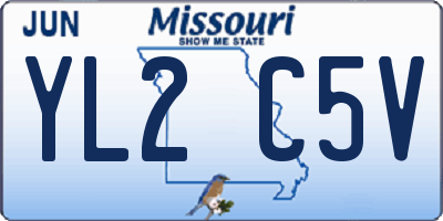 MO license plate YL2C5V