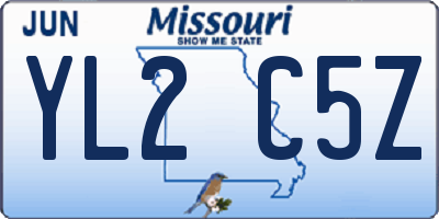 MO license plate YL2C5Z