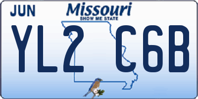 MO license plate YL2C6B