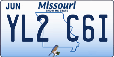 MO license plate YL2C6I