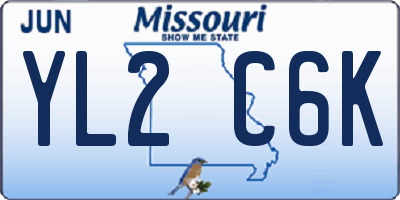 MO license plate YL2C6K