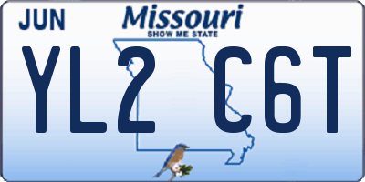 MO license plate YL2C6T