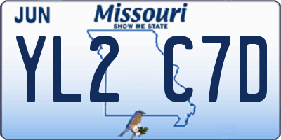 MO license plate YL2C7D