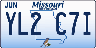 MO license plate YL2C7I