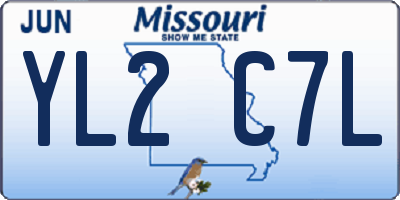 MO license plate YL2C7L