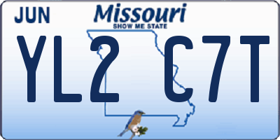 MO license plate YL2C7T