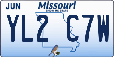 MO license plate YL2C7W