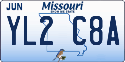 MO license plate YL2C8A