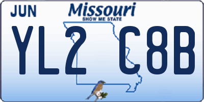 MO license plate YL2C8B