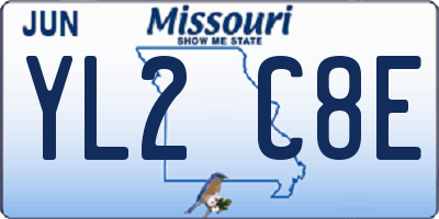 MO license plate YL2C8E