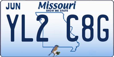 MO license plate YL2C8G