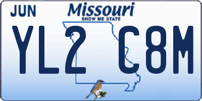 MO license plate YL2C8M