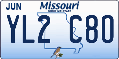 MO license plate YL2C8O