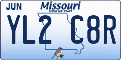 MO license plate YL2C8R