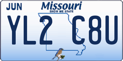 MO license plate YL2C8U