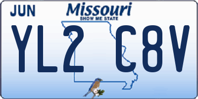MO license plate YL2C8V