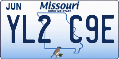 MO license plate YL2C9E