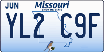 MO license plate YL2C9F