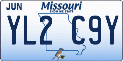 MO license plate YL2C9Y