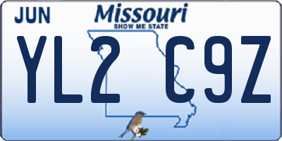 MO license plate YL2C9Z