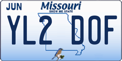 MO license plate YL2D0F
