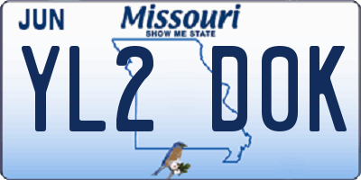 MO license plate YL2D0K