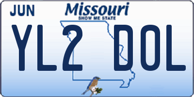 MO license plate YL2D0L