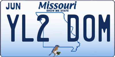 MO license plate YL2D0M