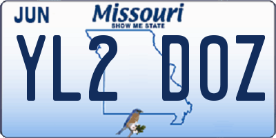 MO license plate YL2D0Z