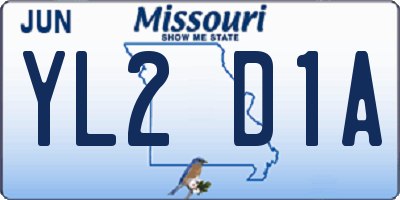 MO license plate YL2D1A