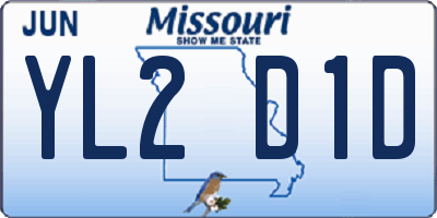 MO license plate YL2D1D