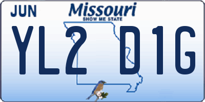 MO license plate YL2D1G