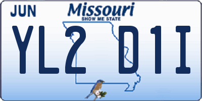 MO license plate YL2D1I