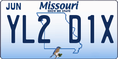 MO license plate YL2D1X