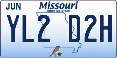 MO license plate YL2D2H