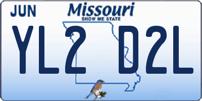 MO license plate YL2D2L