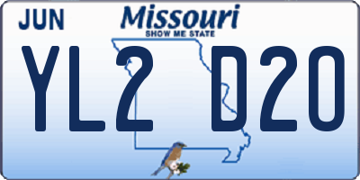 MO license plate YL2D2O