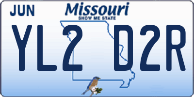 MO license plate YL2D2R