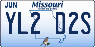 MO license plate YL2D2S
