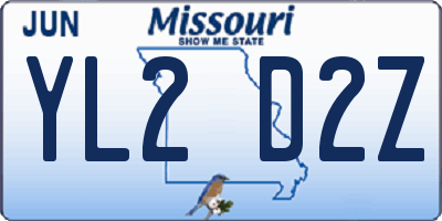 MO license plate YL2D2Z