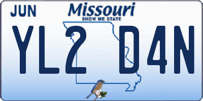 MO license plate YL2D4N