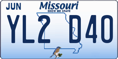 MO license plate YL2D4O