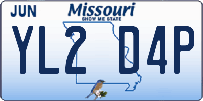 MO license plate YL2D4P