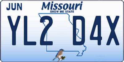 MO license plate YL2D4X