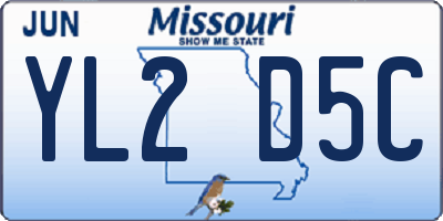 MO license plate YL2D5C